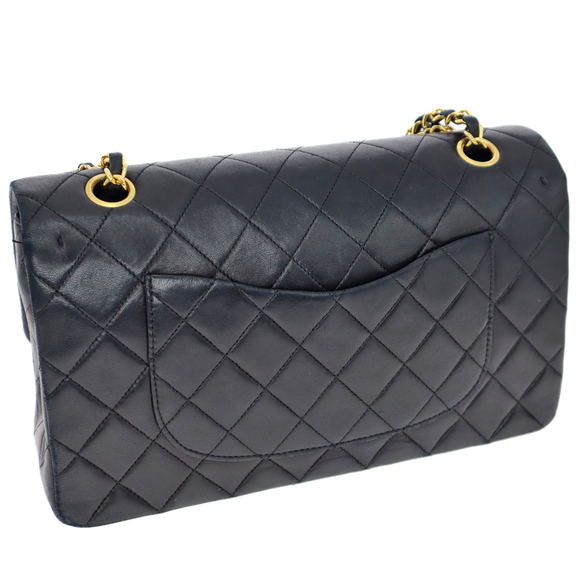 Chanel Lambskin Shoulder Bag Black Chain Coco 25 Matelasse Mark - Picture 1 of 16